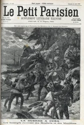 Válka (o nezávislost) na Kubě: Povstalci dostávají posily a munici. Kubánci povstali proti španělské nadvládě v roce 1895 a válka skončila v roce 1896 s pomocí Američanů. ""Malý Parisien"", 24.4.1898.