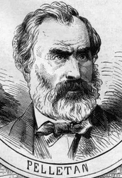 Válka roku 1870 - Vláda národní obrany: portrét Eugèna Pelletana (1813-1884), člena prozatímní vlády roku 1870. Rytina v „Le Monde Illustré“, č. 706 z 22. října