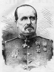 Válka 1870: portrét Julese Marie Ladreit de La Charriere (1806-1870), francouzský voják. Rytina v „“ Le Monde Illustré““ č. 714 ze 17. prosince 1870.