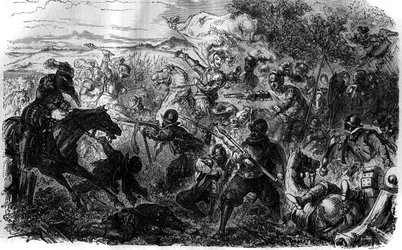 Válka tří Jindřichů (1585-1586): Jindřich III. se řídil myšlenkami Ligy a jejího vůdce Jindřicha de Guise a uzavřel Nemourskou smlouvu, podepsanou 7. července