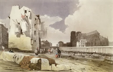 Umývačky v Lavoirs na Quai Montebello, kolem roku 1840