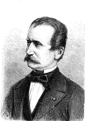 Wilhelm ENGERTH (1814-1884), itävaltalainen insinööri, ensimmäisen vuoristoveturin suunnittelija. Kaiverrus 1867