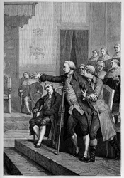 William Pitt mladší (1759-1806) s projevem v Dolní sněmovně