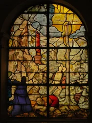 Window Charnier-5 zobrazující Mojžíše a mosazného hada