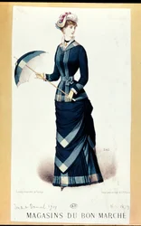 Žena s deštníkem, z Le Bon Marché, 1879