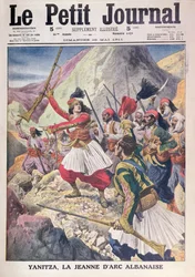Yanitza, albánská Johanka z Arku, z Le Petit Journal, 28. května 1911