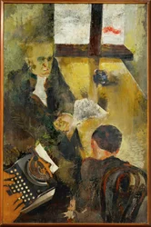 Výslech (olej na plátně)