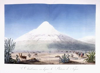 Chimborazo při pohledu z Plateau de Tapia