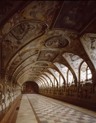 Pohled na antikvariát královského paláce podle návrhu architekta a malíře Friedricha Sustrise (1540-1599). 1569-1586 Mnichov Německo