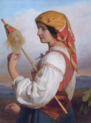 Německy: italská žena (Chiaruccia) s řemenem