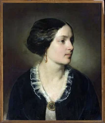 Portrét hraběnky Katarzyny Potocké (1825-1907), rozené Branické - Friedrich Ritter von Amerling (1803-1887). Olej na plátně