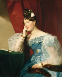 Portrét Julie von Woyna, rozené Freiin von Krieg-Hochfelden, později Benedek (1811-1895), Amerling, Friedrich Ritter von (1803-1887). Olej na plátně