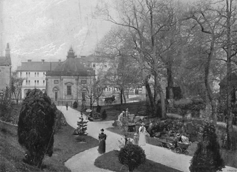 Harrogate: Sulphur Well v bažinatých zahradách, c1896