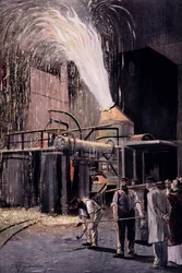 Bessemerův proces hromadné výroby oceli, který vyvinul sir Henry Bessemer (1813-98).