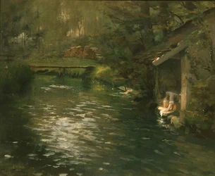Praní prádla v řece, asi 1895 (malba)