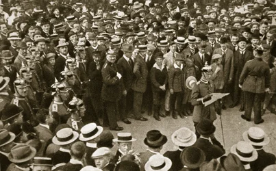 Čtení císařovo vyhlášení války, Berlín, Německo, 4. srpna 1914
