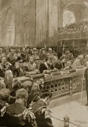 Bohoslužba díkůvzdání za záchranu prince z Walesu, která se konala v katedrále svatého Pavla, 27. února 1872, z „The Illustrated London News“, 1901