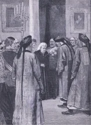 Návštěva Li Hung-Changa u královny v Osborne, ilustrace z Cassells History of England, 1900s