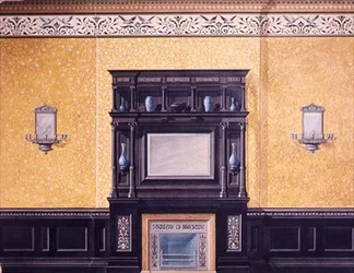 Návrh předního obývacího pokoje, Grosvenor Crescent č. 1, Londýn, cca 1850