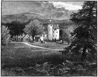 Hrad Abergeldie, Aberdeenshire, Skotsko, 1900