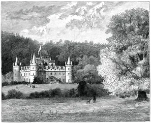 Hrad Inveraray, západní Skotsko, 1900.
