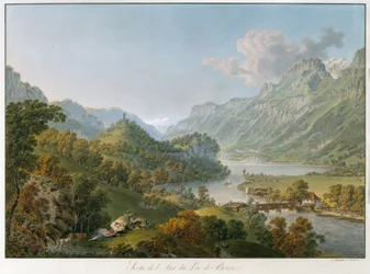 Odtok řeky Aare z jezera Brienz