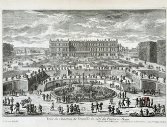 Pohled na zámek Versailles ze strany vodní postele - od Perelle, konec 17. století