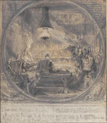 Návštěva krále Kristiána VII. v Det kgl. Francouzská akademie umění v Paříži, 8. listopadu. 1768.
