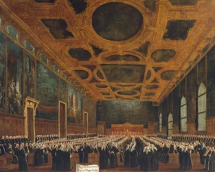 Síň Velké rady v Dóžecím paláci od Gabriela Belly (1730-1799)