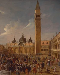 Itálie, Benátsko, Benátky, karneval na náměstí San Marco, detailní záběr