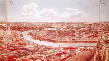 Panorama Moskvy, zobrazující řeku Moskva, 1819 (wc na papíře) (viz 170139-170146)