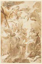 Kresba, Trojice a apoštolové, svatý Petr a svatý Pavel, 1770-80