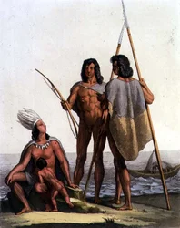 Indiánští rybáři (barva litho)