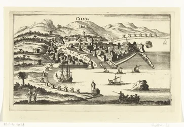 Pohled na Chios Topografické snímky přístavů, měst a ostrovů ve Středozemním moři (název série)