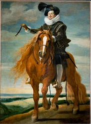 Jezdecký portrét Dona Diega Messia Felipe de Guzmana, markýze de Leganes ... (malba na plátně)