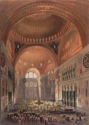 Interiér Haghia Sophia, Konstantinopol, hospoda. 1852