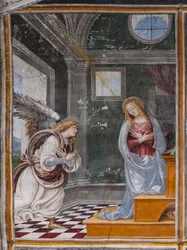Detail "Zvěstování", z "Život a umučení Krista"