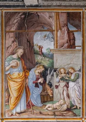 Detail "Narození Páně", z "Život a umučení Krista"