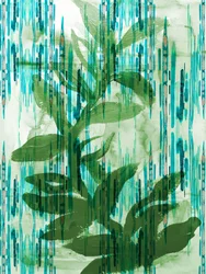 Botanické pruhy v barvě teal