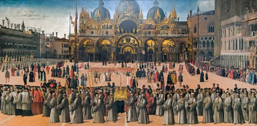 Procesí na náměstí svatého Marka v Benátkách, 1496