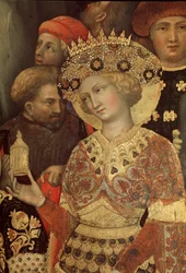 Klanění tří králů. Detail (malba