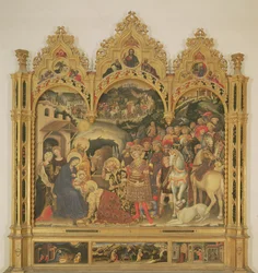 Oltářní obraz Klanění tří králů, 1423 (tempera na panelu)