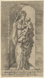 Panna a dítě ve výklenku, 1543.