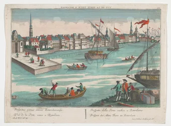 Pohled na Ooster Oude Hoofdpoort v Rotterdamu Prospect des Alten Thors zu Rotterdam (název na objektu) Rotterdam (název série)