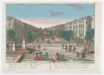 Pohled na promenádu ​​v Marseille Pohled na procházky v Marseille (název na objektu) Marseille (název série)