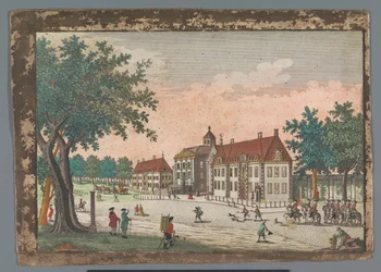 Pohled na palác Huis ten Bosch v Haagu Gesicht des Lust-Hausses Orange Hall (název na objektu) Haag (název série)