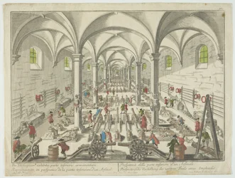 Per telecopium exponátio partis inferioris armamentarii, Representation en perspective de la partie inferieure d