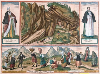 Adrianova Sierra of Biscaia, Gascona, Španělsko - v "Civitates Orbis Terrarum" od Georga Brauna, Kolín nad Rýnem 1617