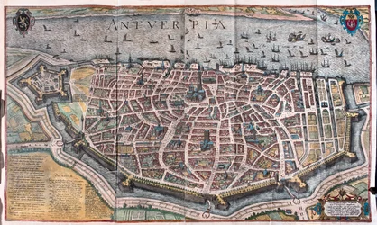 Anversa, Belgie - v "Civitates Orbis Terrarum" od Georga Brauna, Kolín nad Rýnem 1617