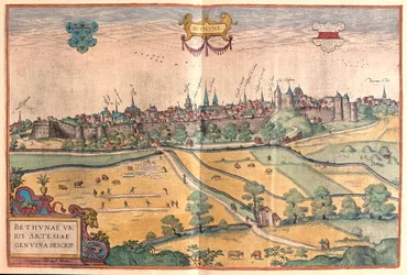 Bethune v Pas de Calais, Francie - v "Civitates Orbis Terrarum" od Georga Brauna, Kolín nad Rýnem 1617